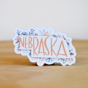 Meg Creates Nebraska Floral Sticker