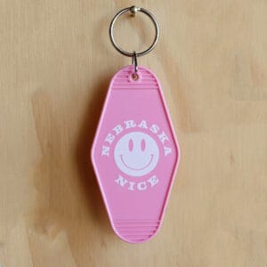 Hello Ruby Nebraska Smiley Keychain