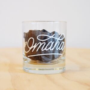 Omaha Script Rocks Glass
