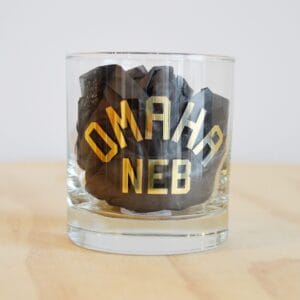 Gold Omaha NEB Rocks Glass