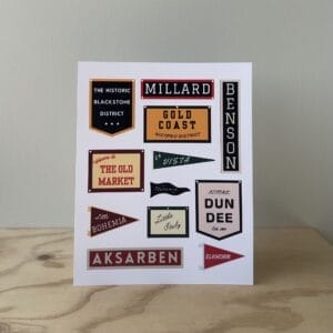 Corn 'N Raised Omaha Varsity Pennant Print